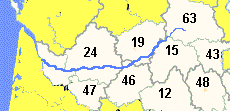 Map of the Dordogne area
